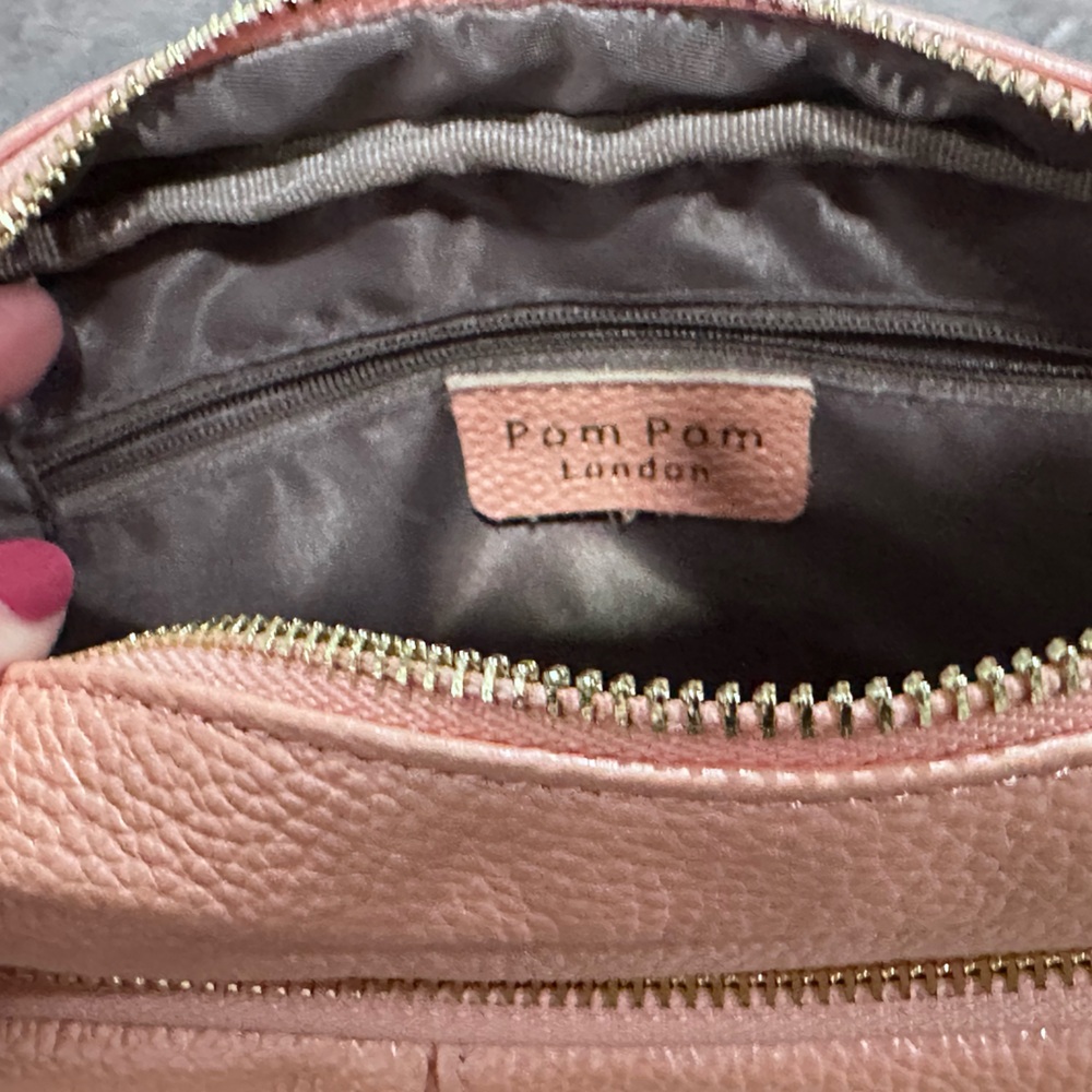 Pom Pom London Metallic Pink Crossbody Bag NWOT - Picture 13 of 16